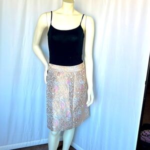 Anthropologie Elevenses Metallic Pencil Skirt